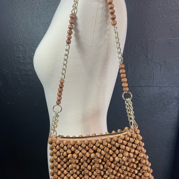 Beaded Tan Shoulder Bag - Picture 3 of 6
